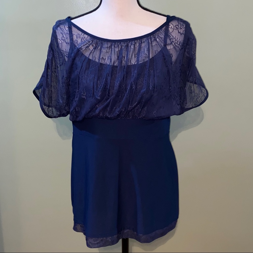 Blue lacy blouse
